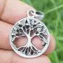 Norse Viking Jewelry Celtic Yggdrasil Tree of life Bonsai Pagan silver pewter Mens pendant necklace charm Protection Amulet for men women boys girls Unisex