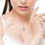 Cate & Chloe Isabel Queen 18k White Gold Plated Halo Teardrop Pendant Necklace - Silver Halo Necklace w/Solitaire Round Cut Cubic Zirconia Diamond Cluster - Wedding Anniversary Jewelry
