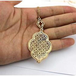 StylesILove Womens Trendy Pave Rhinestone Long Chain Quatrefoil Pendant Necklace Dangle Earrings