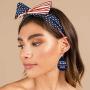 fzbali Donald Trump Patriotic Faux Leather Earrings Set for Women, 2020 President Election Re-elect Teardrop Dangle Earrings Keep America Great Sign USA Jewelry Accessory