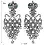 Aheli Bollywood Designer Indian Faux Kundan Stone Enamel Pearl Chandbali Dangle Earrings Ethnic Wedding Jewelry for Women