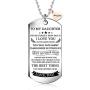 To my daughter from dad Stainless Steel Dog Tag Letters''To my daughter never forget how.love dad'' Pendant Necklace,Inspirational Gifts For daughter Jewelry