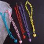 WeeH Rainbow Pendant Necklace Choker for Women Men Girls Boys - Colored Link Chain Choker Necklace with Heart Pendant