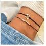 Olbye Multi Layer Circle Bracelet Karma Hand Chain With Black Hemp Body Jewelry for Women and Girls