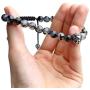 Jovivi 8mm Handmade Lion Head Macrame Adjustable Lava/Matte Agate/Picture/Dragon Stone Gemstone Beaded Bracelet,Unisex