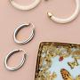 PAVOI 14K Gold Plated Sterling Silver Post Monet Oval Chunky Lightweight Hoop Earrings for Women