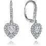 Bridal Simulated Diamond CZ Halo Drop Earrings by Lux and Glam Jewelry - Heart, Flower, Square and Pear Shape Bridal Simulated Diamond CZ Halo Drop Earrings by Lux and Glam Jewelry - Heart, Flower, Square and Pear Shape