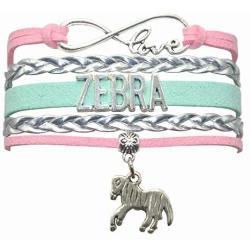HHHbeauty Zebra Bracelet Jewelry Gifts Leather Infinity Love Zebra Gifts Zebra Jewelry Bracelet Gifts for Women, Girls, Men, Boys, Zebra Themed Gifts