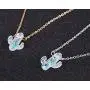YINLIN Danity Tiny White Opal Cactus Jewelry Plant Cactus Pendant Necklace Gift for Friendship