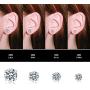 Cubic Zirconia Stud Earrings for Women, CZ Studs Earrings Sterling Silver Hypoallergenic White Gold Round Tiny Small Stud Earrings Jewelry Gifts for Women Girls Men ARSRKO 4mm 5mm 6mm 7mm 8mm
