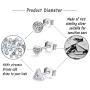 Silver Stud Earrings for Women, 3 Pairs Tiny Round Heart Triangle Cubic Zirconia Studs Hypoallergenic Earrings Set Piercing Jewelry for Men Girls, 4mm