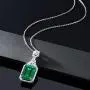Gem Stone King Sterling Silver Green Simulated Emerald Pendant Necklace 7.10 cttw Emerald Cut 14X10MM with 18 Inch Silver Chain Gem Stone King Sterling Silver Green Simulated Emerald Pendant Necklace 7.10 cttw Emerald Cut 14X10MM with 18 Inch Silver Chain
