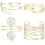 Jstyle 4Pcs Coil Upper Arm Cuff Open Arm Bracelet for Women Victorian Filigree Swirl Boho Armband Bangle Armlet Adjustable Jstyle 4Pcs Coil Upper Arm Cuff Open Arm Bracelet for Women Victorian Filigree Swirl Boho Armband Bangle Armlet Adjustable