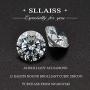 Sllaiss 925 Sterling Silver Swarovski Cubic Zirconia Solitaire Pendant Necklace White Round-Cut CZ Chain Necklace ,Fine Jewelry for Anniversary Christmas 16.5”+2”