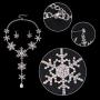 EVER FAITH Tear Drop Snowflake Necklace Earrings Set Austrian Crystal
