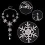EVER FAITH Tear Drop Snowflake Necklace Earrings Set Austrian Crystal
