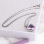 PAZ Creations .925 Sterling Silver Solitaire Amethyst Pendant Necklace