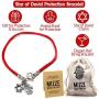 Sterling Silver Star of David Charm & Lucky Hamsa Hand Charms Bracelet on Red String Bracelet - Jewelry for Women Men & Teens - 7'' Length