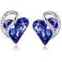 Leafael Infinity Love Heart Stud Earrings with Birthstone Crystal Womens Gifts, Silver-tone Leafael Infinity Love Heart Stud Earrings with Birthstone Crystal Womens Gifts, Silver-tone