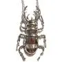 Regal Rock Jointed Stag Beetle Silvertone Chunky Pendant Chain Necklace Insect Bug Scarab Punk Wiccan