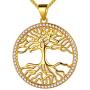 Beautlace Tree of Life Necklace Silver/18K Gold/Black Gun Plated Family Trees Pendant Charm Jewelry Gifts for Men/Women Girls
