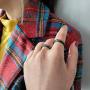 HUASAI Hematite Rings for Women Black Hematite Stone Ring for Men Anxiety Balance Magnet Stone Hematite Rings