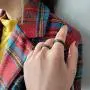 HUASAI Hematite Rings for Women Black Hematite Stone Ring for Men Anxiety Balance Magnet Stone Hematite Rings