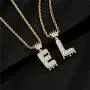 cmoonry Gold Plated Hip Hop Initial Letter Pendant Necklace for Men Women Bling Bling CZ Crown King Necklace with 24“ Twist Chain cmoonry Gold Plated Hip Hop Initial Letter Pendant Necklace for Men Women Bling Bling CZ Crown King Necklace with 24“ Twist Chain