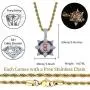 TOPGRILLZ Mens 14K Gold Inspired Spike 8-Ball Billiard Iced out Pendant Necklace Chain