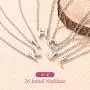 FindChic Tiny Initial/Round Oil Diffuser Locket Necklace for Women Girls 18K Gold/Platinum Plated Dainty Letter A to Z Charm Necklace Personalized Jewelry Gift for Friends Family