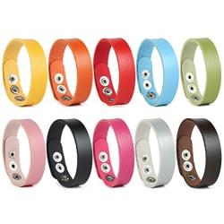 Wremily 10 Pieces Colorful Leather Bracelet for Women Men Handmade Adjustable Cuff Wristband Punk Jewelry Set