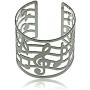 Embolden Jewelry Musical Note Cuff Bracelet - G Clef Notes Design - Polished Stainless Steel for Musicians/Piano Lesson Gifts/Girls & Women