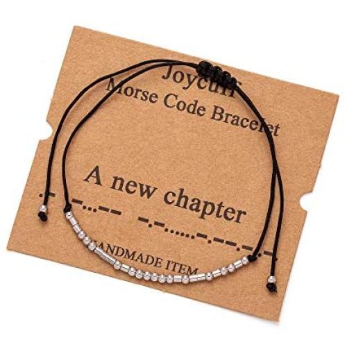 Joycuff Morse Code Bracelets for Women Funny Inspirational Gifts for Her Mom Daughter Sister Best Friend Adjustable Wrap Jewelry