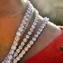 GOLD IDEA JEWELRY Hip Hop 1 Row Iced Out Tennis Chain Stainless Steel-4mm/5mm AAA+ Cubic Zirconia Diamond Tennis Necklace & Bracelet for Men Women 8-26’ GOLD IDEA JEWELRY Hip Hop 1 Row Iced Out Tennis Chain Stainless Steel-4mm/5mm AAA+ Cubic Zirconia Diamond Tennis Necklace & Bracelet for Men Women 8-26’