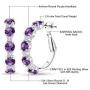 Gem Stone King 2.80 Ct Round Purple Amethyst G/H Lab Grown Diamond 925 Sterling Silver Hoop Earrings