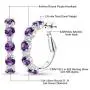 Gem Stone King 2.80 Ct Round Purple Amethyst G/H Lab Grown Diamond 925 Sterling Silver Hoop Earrings Gem Stone King 2.80 Ct Round Purple Amethyst G/H Lab Grown Diamond 925 Sterling Silver Hoop Earrings