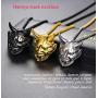 U7 Men Gothic Jewelry Stainless Steel Silver Black Evil Demon Horn Skull Pendant Necklace