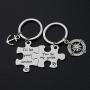 Zuo Bao Puzzle Keychain Valentines Day Anchor and Compass Charm Keychains Set Ill Be Your Anchor You Be My Guide