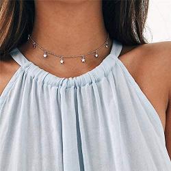 Frodete Gold Star Choker Necklace for Women Cute Necklace for Teen Girls Trendy Star Necklace Choker Adjustable