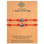 XINSITE Upgraded 7 Knots Evil Eye Bracelet Adjustable Lucky Red String Bracelet Set Kabbalah Protection Friendship Wish Bracelets for Women Men Boy Girl Him Her BFF Friend Gifts with Message Card