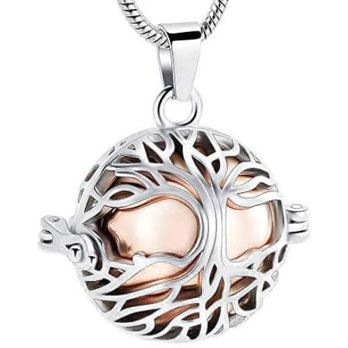 Minicremation Cremation Jewelry Urn Pendant Necklace for Ashes with Hollow Mini Keepsake Urn Memorial Jewelry for Ashes