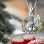 Rikelus 925 Sterling Silver Christmas Snowflake Pendant Necklace，Bell Necklace Christmas Jewelry Gifts for Women