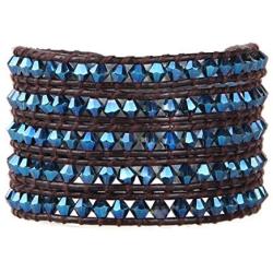 KELITCH Women Lavender Crystal Beads 5 Wrap Bracelet Handmade Exclusive Women Gifts