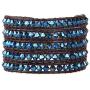 KELITCH Women Lavender Crystal Beads 5 Wrap Bracelet Handmade Exclusive Women Gifts