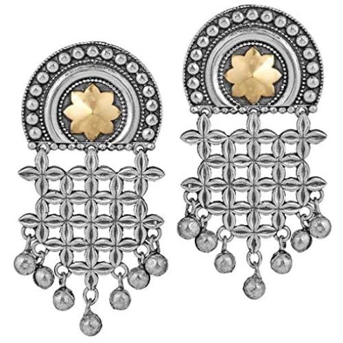 Aheli Indian Tribal Oxidized Dangle Earrings Traditional Wedding Party Ethnic Fashion Jewelry for Women
