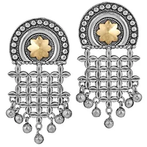 Aheli Indian Tribal Oxidized Dangle Earrings Traditional Wedding Party Ethnic Fashion Jewelry for Women Aheli Indian Tribal Oxidized Dangle Earrings Traditional Wedding Party Ethnic Fashion Jewelry for Women