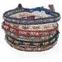The Woos Seed Beaded Strand Bracelet Woven Braided Cotton Weave Wax Rope Chain Bohemian Charm Wrap Bracelets Retro Rice Adjustable Rope Ethnic Bangles Handmade Friendship Jewelry for Women Girl