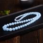 DUOVEKT Genuine Natural Blue Aquamarine Long Chains Necklace for Women Man Lady Crystal Round Beads Jewelry AAAAA 5mm-12mm