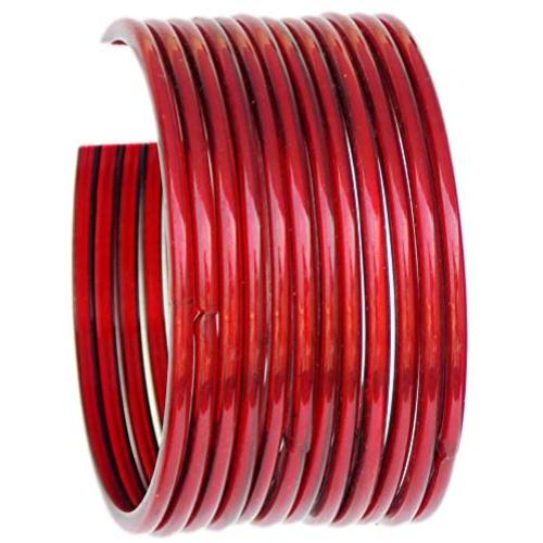 JDZ COLLECTION Ethnic Fashion Jewelry Daily Wear Indian Designer Glass Plain Bangle Set For Girls & Women Churi Bracelet Traditional Bollywood Bangles Set Of 12 (Mehrun 2.8)