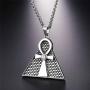 U7 Ankh Necklace for Men Women, Stainless Steel Egyptian Jewelry Cool Coptic Cross Pendant with 20-24 Inch Chain, Silver/Black/Blue/Rose Gold/Gold Color